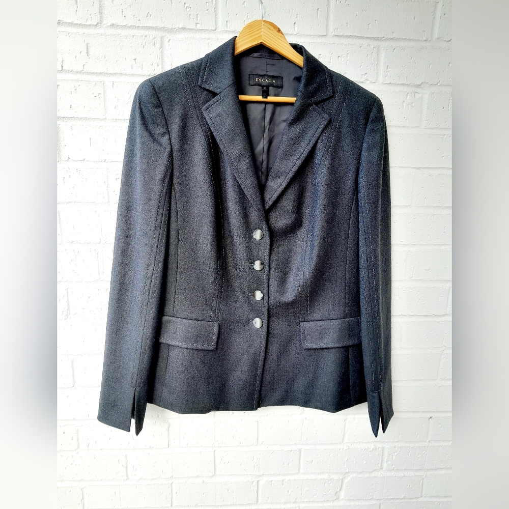 ESCADA Dark Gray Single Breasted 4 Button Blazer Sz:EU40/US8